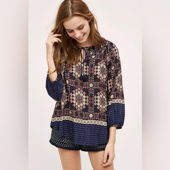 Anthropologie Thylo Kay Embroidered Blouse Small - Picture 1 of 11